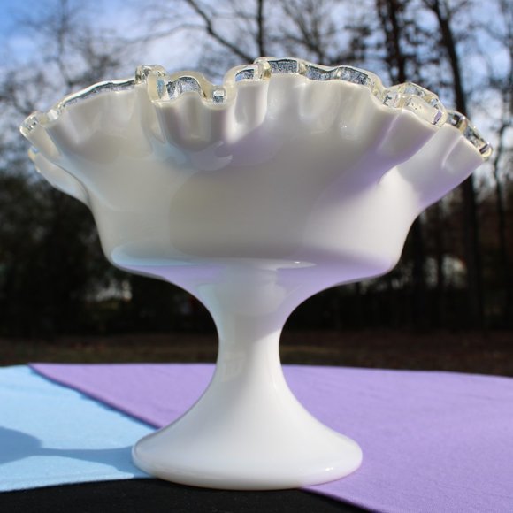 Fenton Silver Crest Compote - Picture 1 of 4